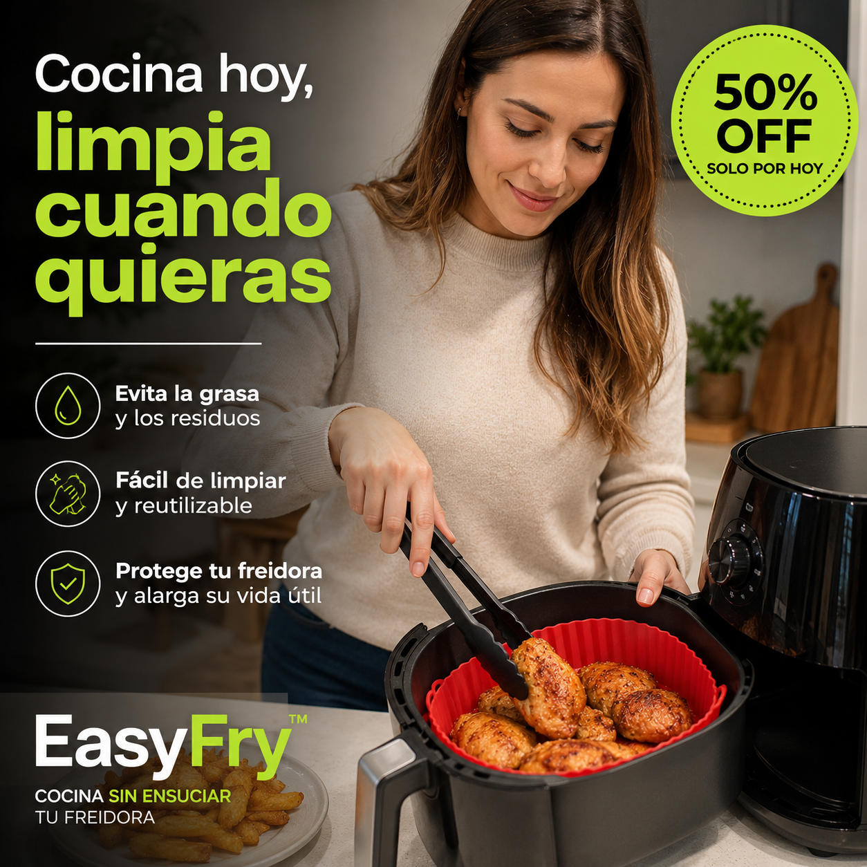 Kit de 6 Moldes de Silicona para Freidora EASYFRY™
