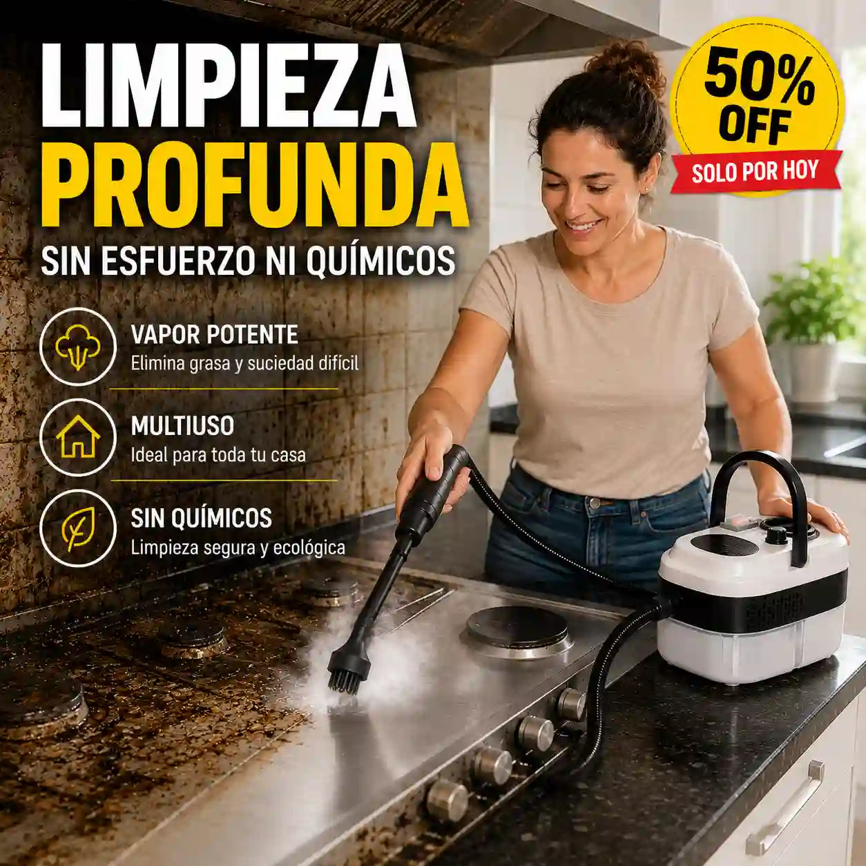 Limpiador A Vapor de Alta Presión 2500w VaporaX™
