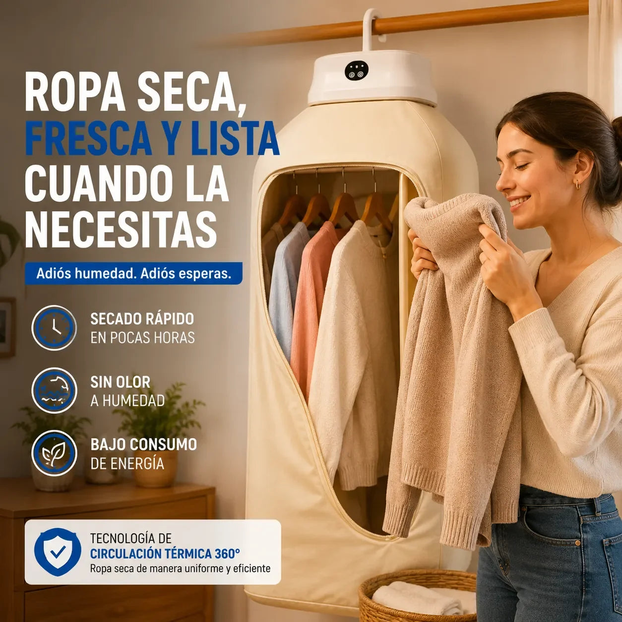 Secadora de Ropa Portátil      WarmDry Pro™