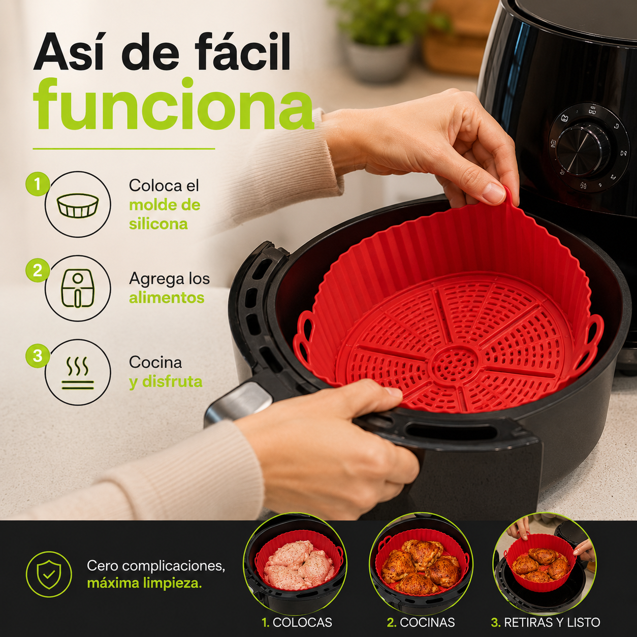 Kit de 6 Moldes de Silicona para Freidora EASYFRY™