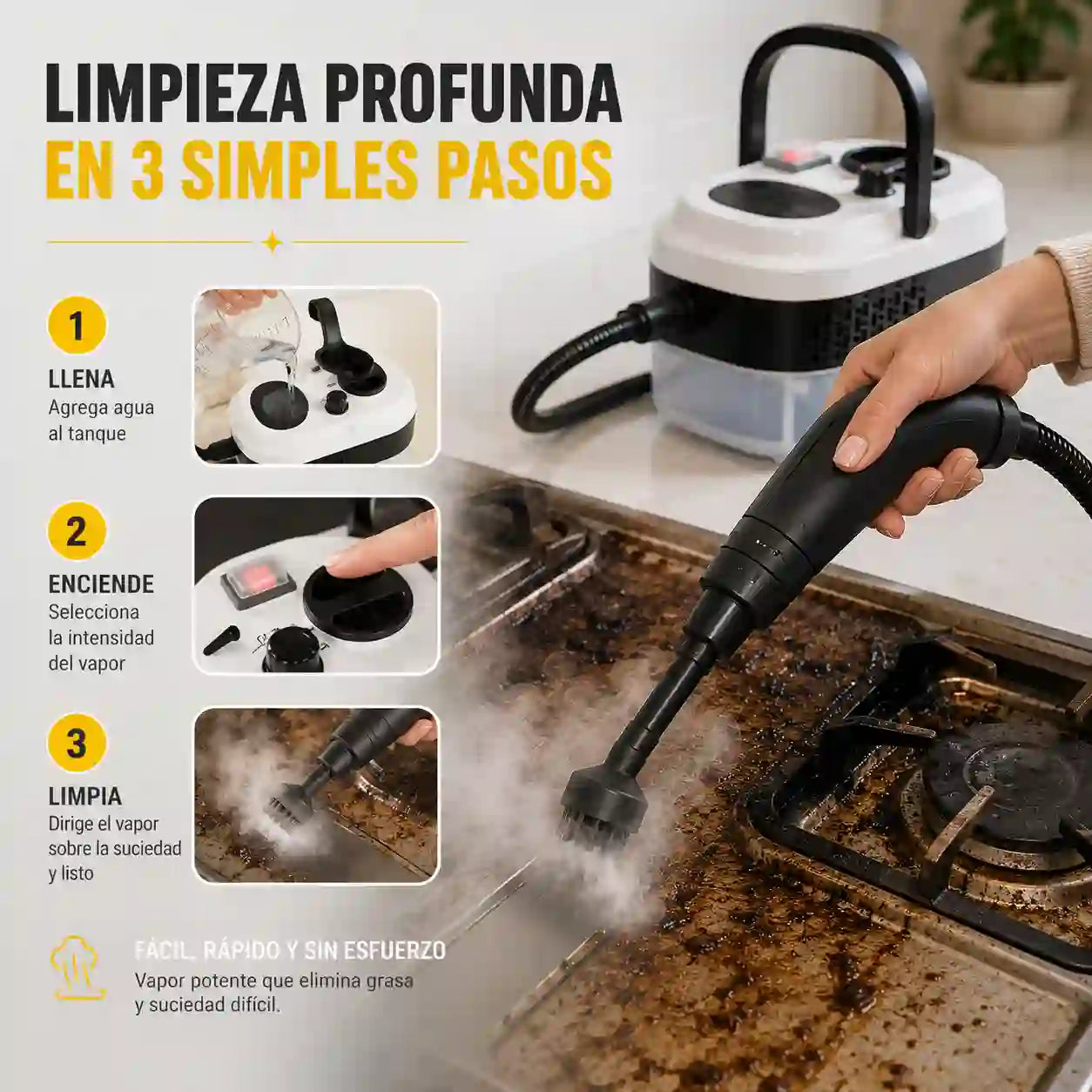 Limpiador A Vapor de Alta Presión 2500w VaporaX™