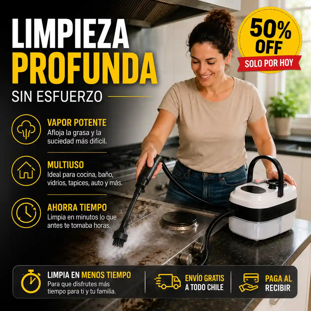 Limpiador A Vapor de Alta Presión 2500w VaporaX™