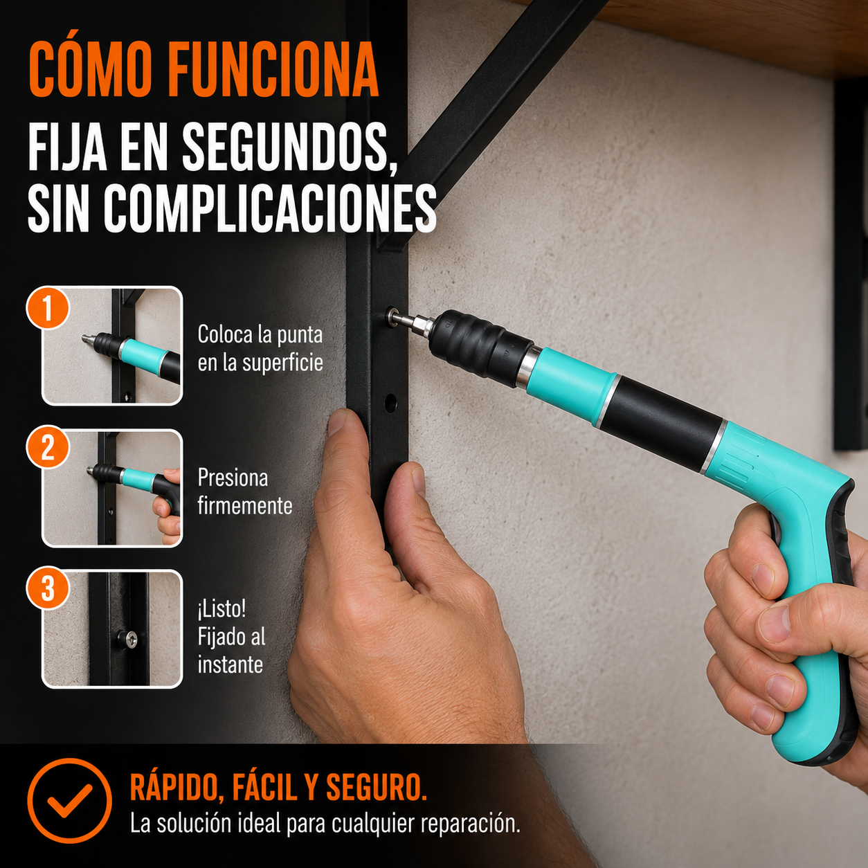 PISTOLA DE CLAVOS + 100 CLAVOS CLAVASHOT™