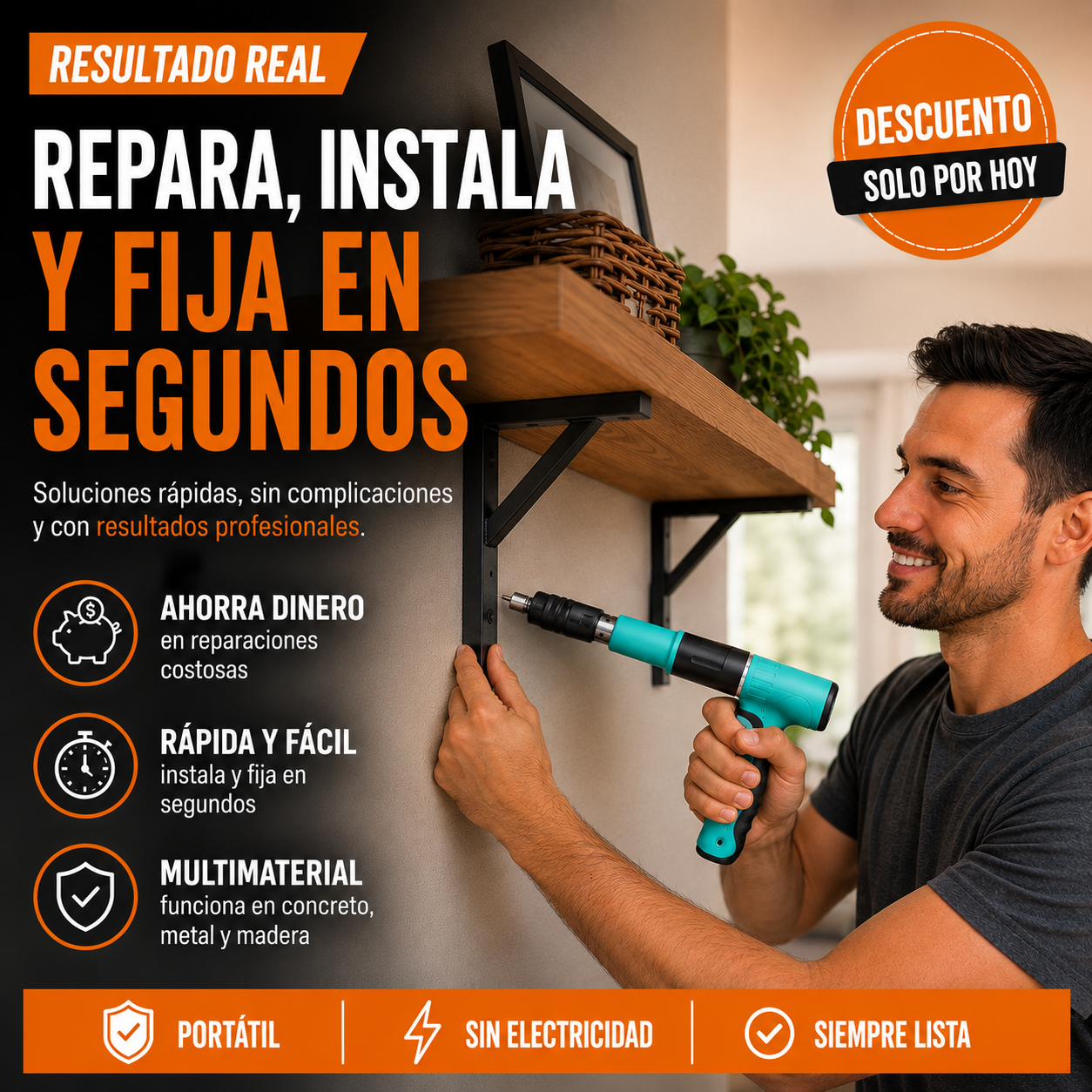 PISTOLA DE CLAVOS + 100 CLAVOS CLAVASHOT™