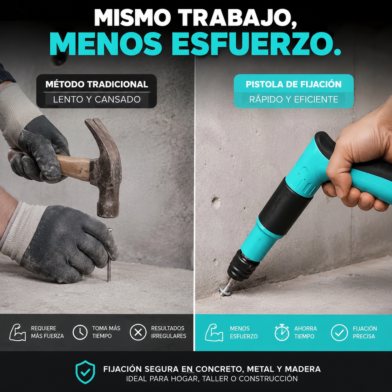 PISTOLA DE CLAVOS + 100 CLAVOS CLAVASHOT™